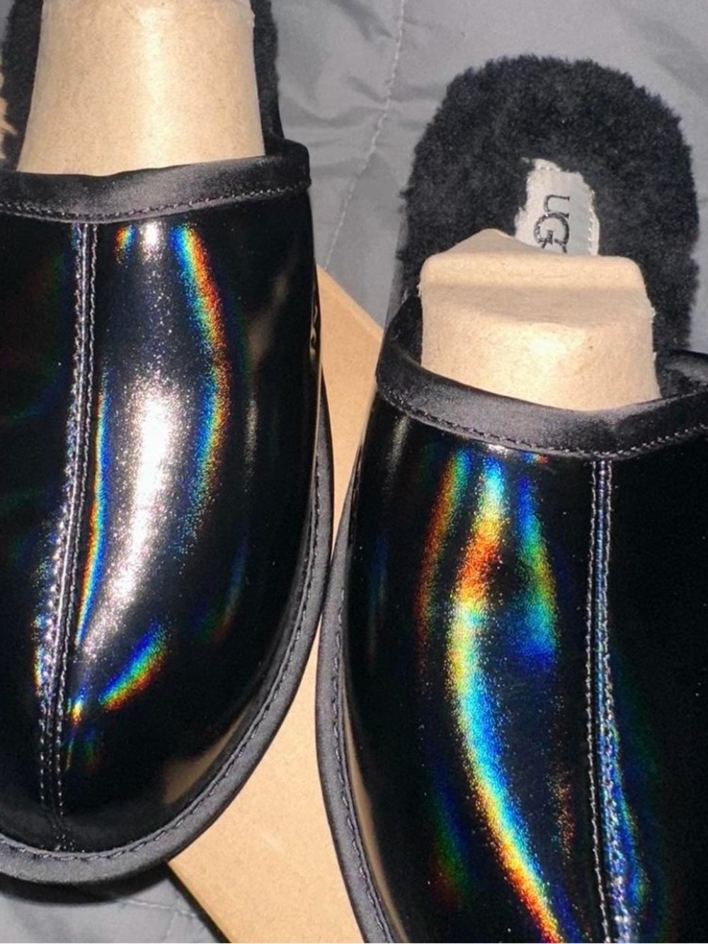 UGG women Black Holographic Slip-On Clog
